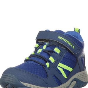 Merrell Kids Blue and Neon Green Hiking Boots